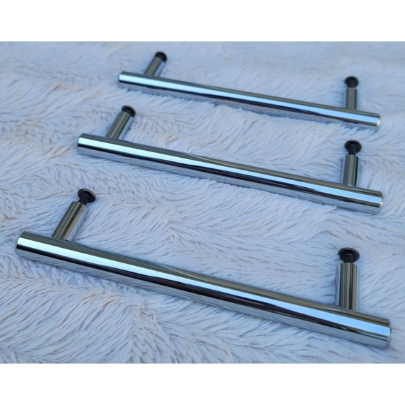 3 NEW contemporary silver metal cabinet bar pulls - Picture 8 of 16